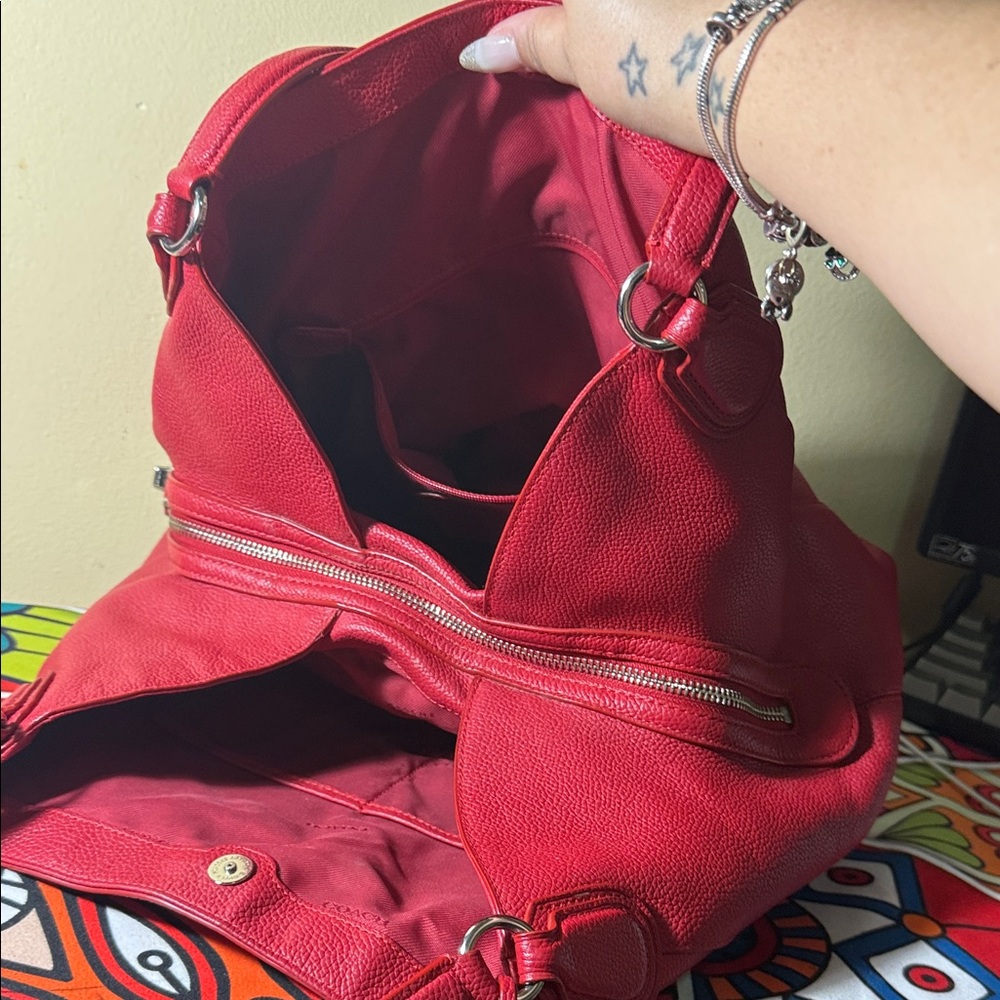 Coach Cherry Red Leather Shoulder Bag - Picture 7 of 8